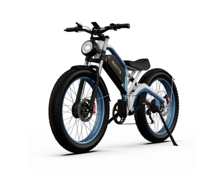 Bicicleta Elétrica N26 Motor Duplo 750W*2 48V/20Ah Autonomia 120Km Pneus 26 Polegadas Branco com Azul DUOTTS