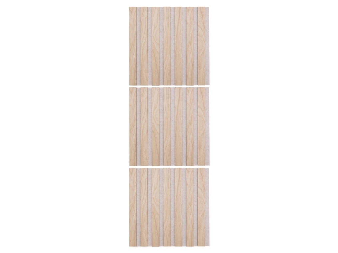 Conjunto De 3 Painéis Decorativos 'colva' Da Well Home, 30x30cm, Em Mdf Bege.