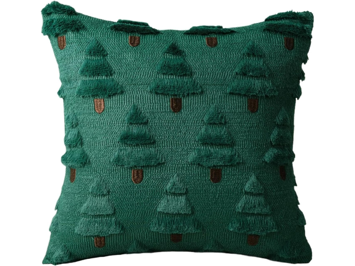 Capa De Almofada Natalina Com Bordado 3d |