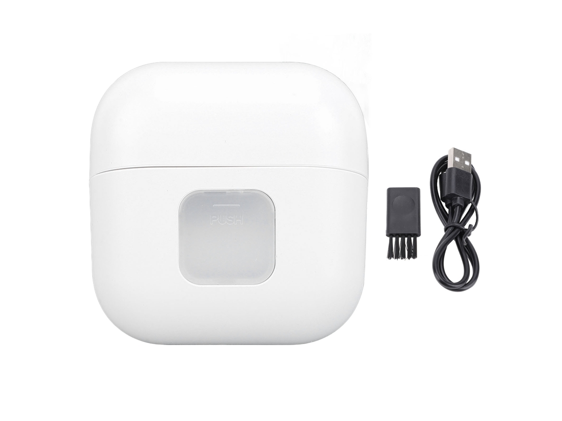 Aparador de unhas elétrico 2 velocidades com luz LED multifuncional para viagem e casa branco