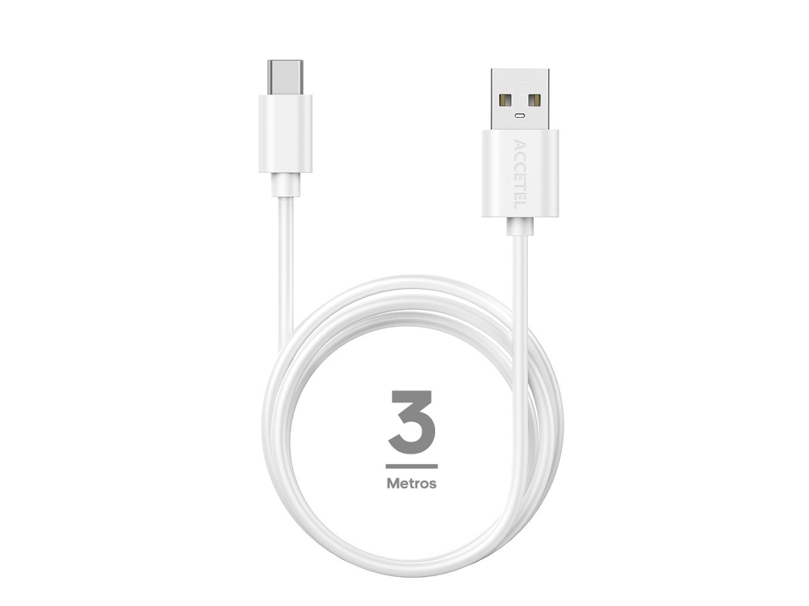 Cu3607 Cabo De Dados 2.1a - Tipo-c (3m) Branco
