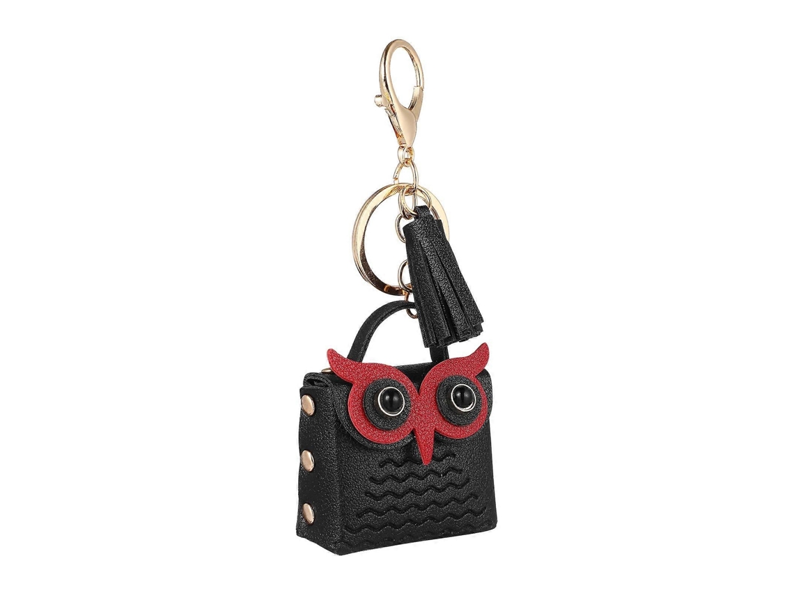Estojo para fones de ouvido em PU preto com estampa de coruja TAISHENGDA