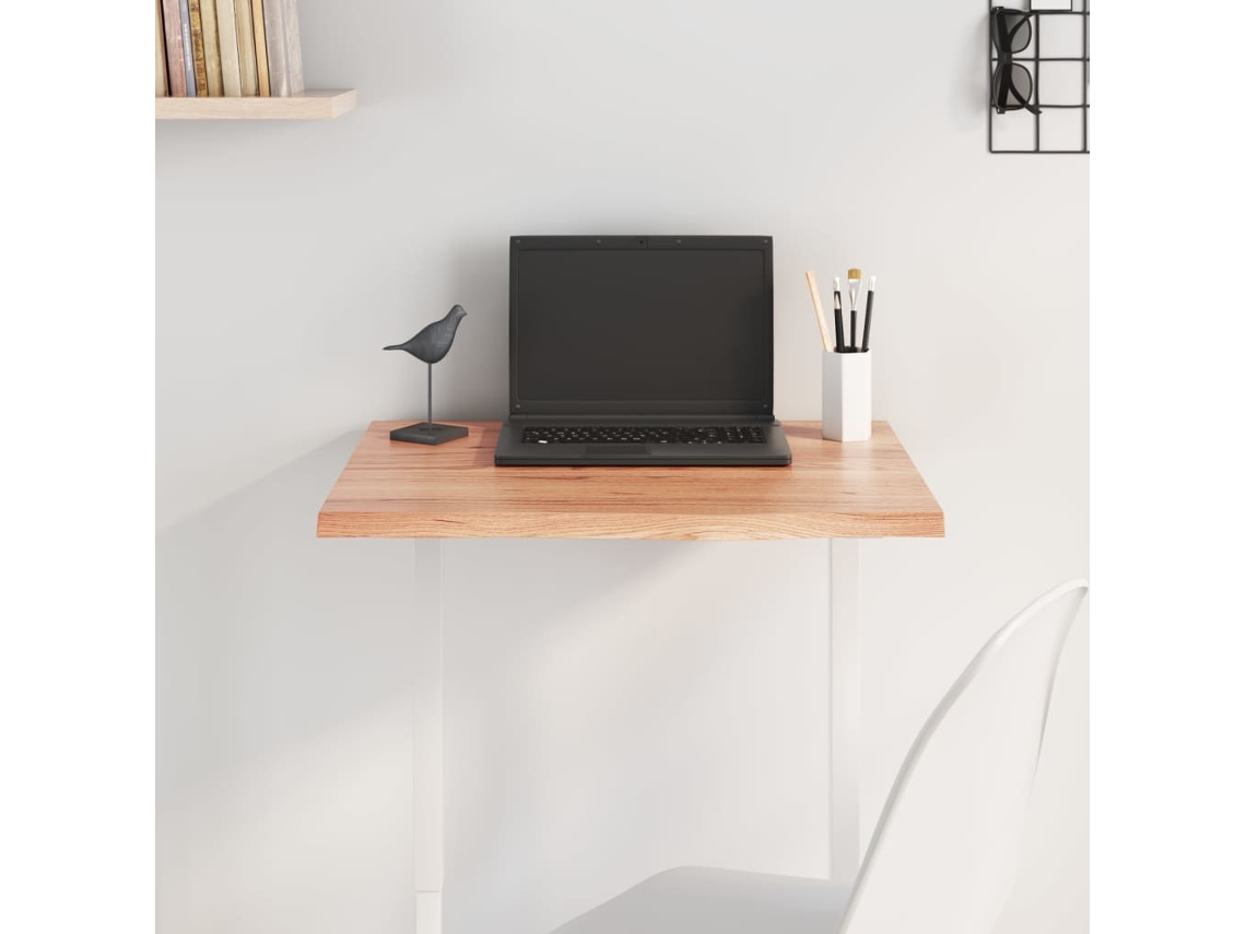 Vidaxl Tampo De Mesa 60x60x2 Cm Carvalho Tratado Castanho-claro