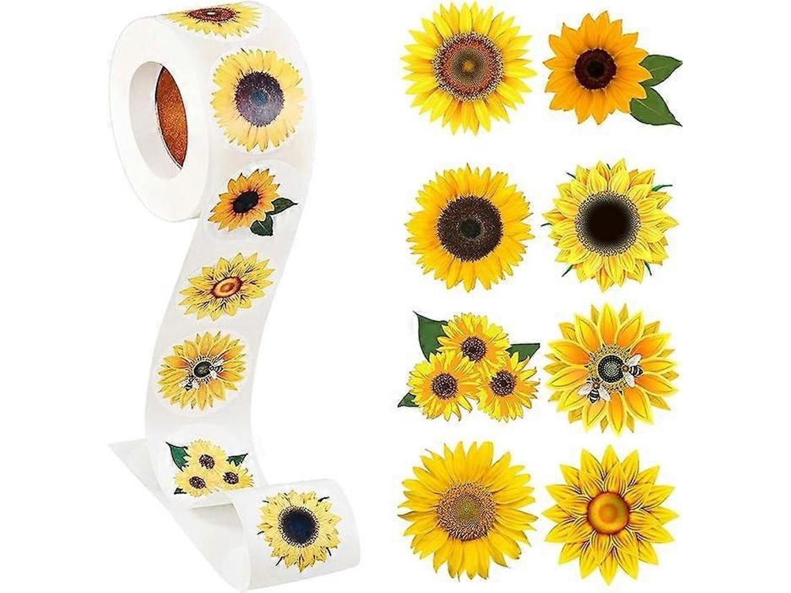 Rótulos Adesivos De Girassol, Com 8 Padrões Diferentes, 1,5 Polegadas, Para Selos E Decoração Em Festas.