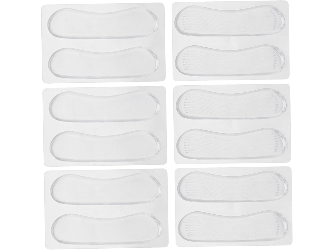 6 Pares De Protetores Calcanhar Silicone, Transparentes E Resistentes Ao Desgaste, Confortáveis E Ideais Para Uso Diário