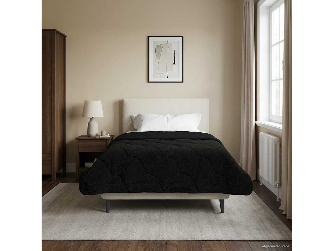 Vidaxl Edredom De Inverno Colchonete Preto 140 X 220 Cm