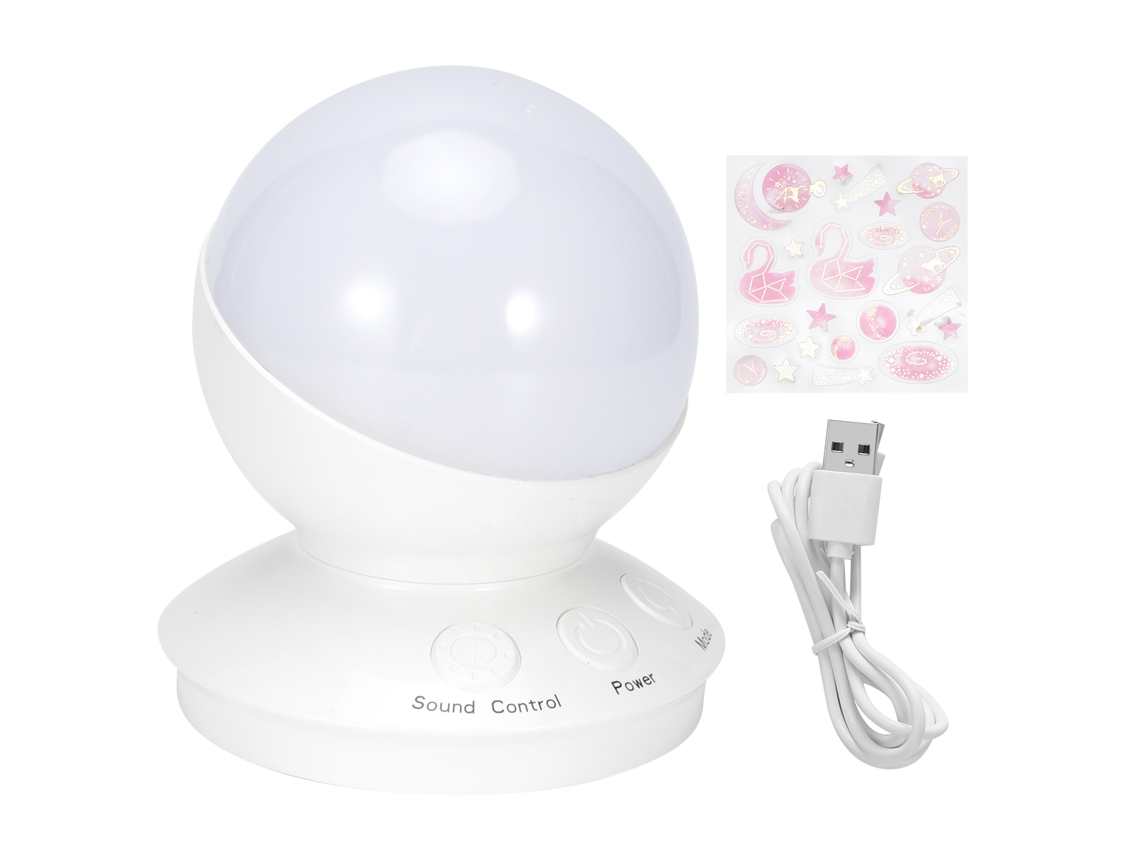 Lâmpada Mesa Led Luz Noturna Colorida Controle Voz Inteligente