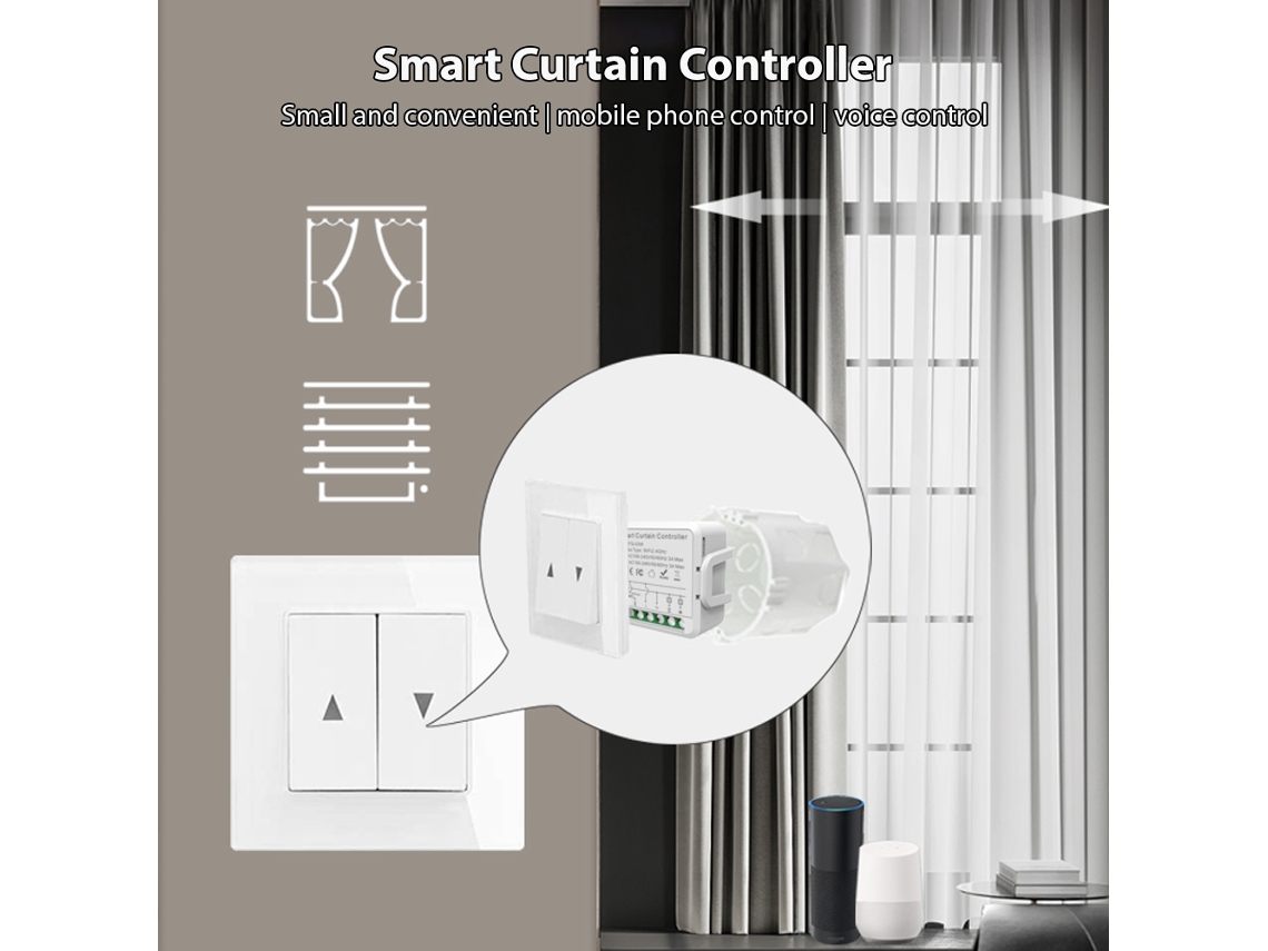Controlador De Cortinas Inteligente Com Controle Por Voz E Timer