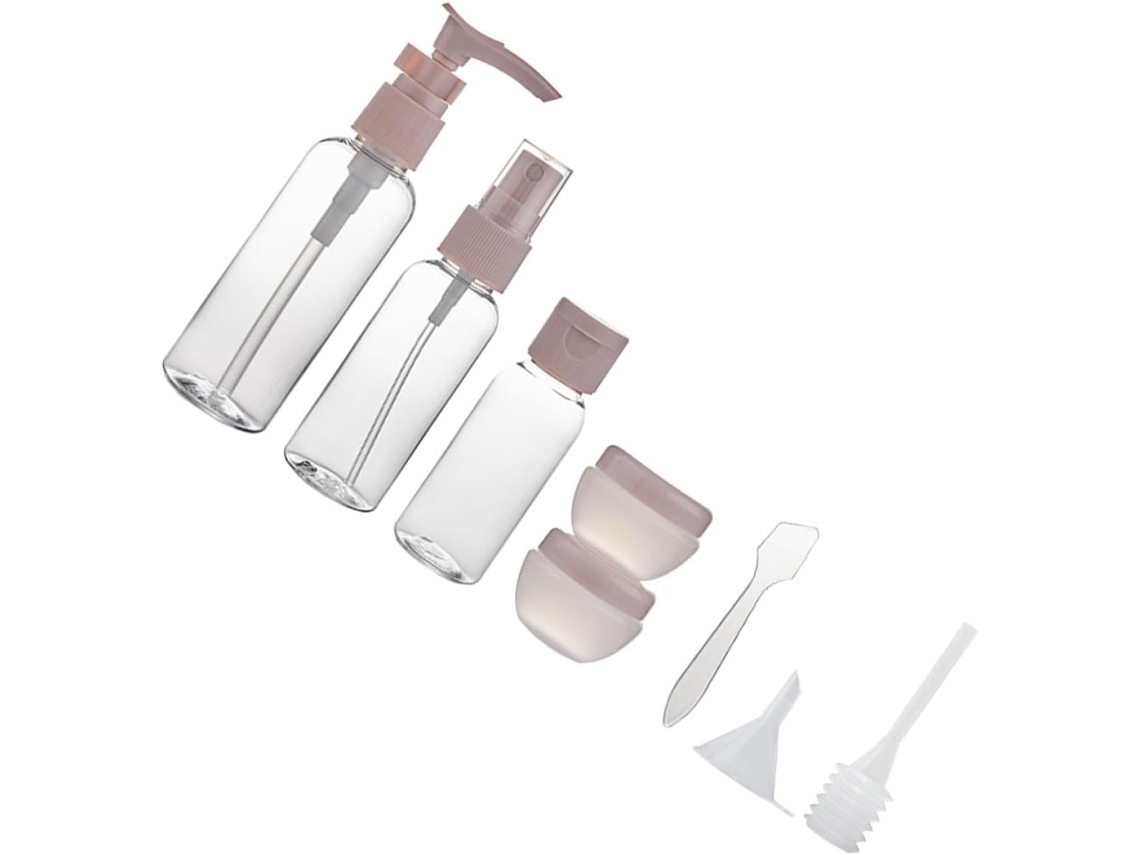 Conjunto De 8 Frascos De Maquiagem De Viagem Vazios E Reutilizáveis Em