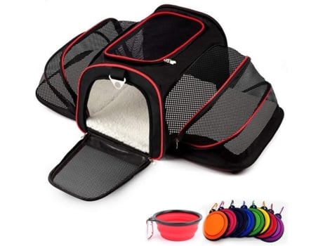 Bolsa de transporte ventilada dobrável para cães e gatos adequada para camping, viagens e para carro de avião BRAWDRESS
