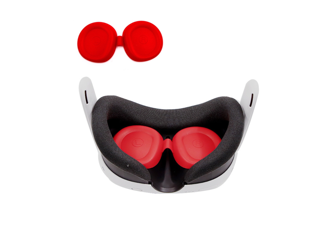 Capa Protetora Compatível Com Meta Quest 3, Silicone, Vermelho