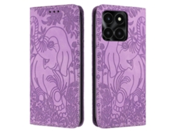 Capa De Celular De Couro Com Estampa De Elefante Retrô