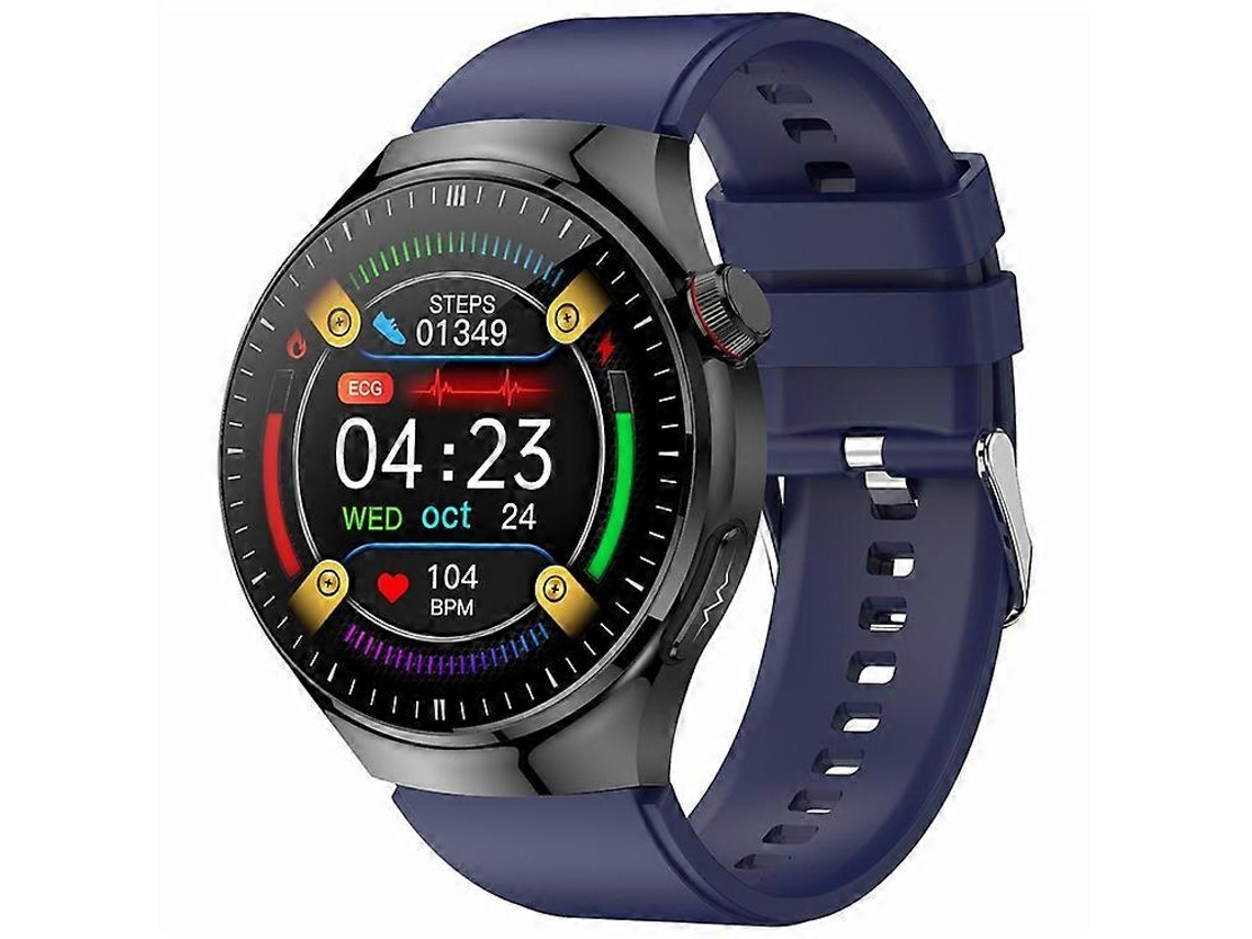 Smartwatch redondo TK26 com tela AMOLED, detecção de órgãos, monitoramento de saúde, chamadas Bluetooth e pulseira de silicone. Ly Ebike