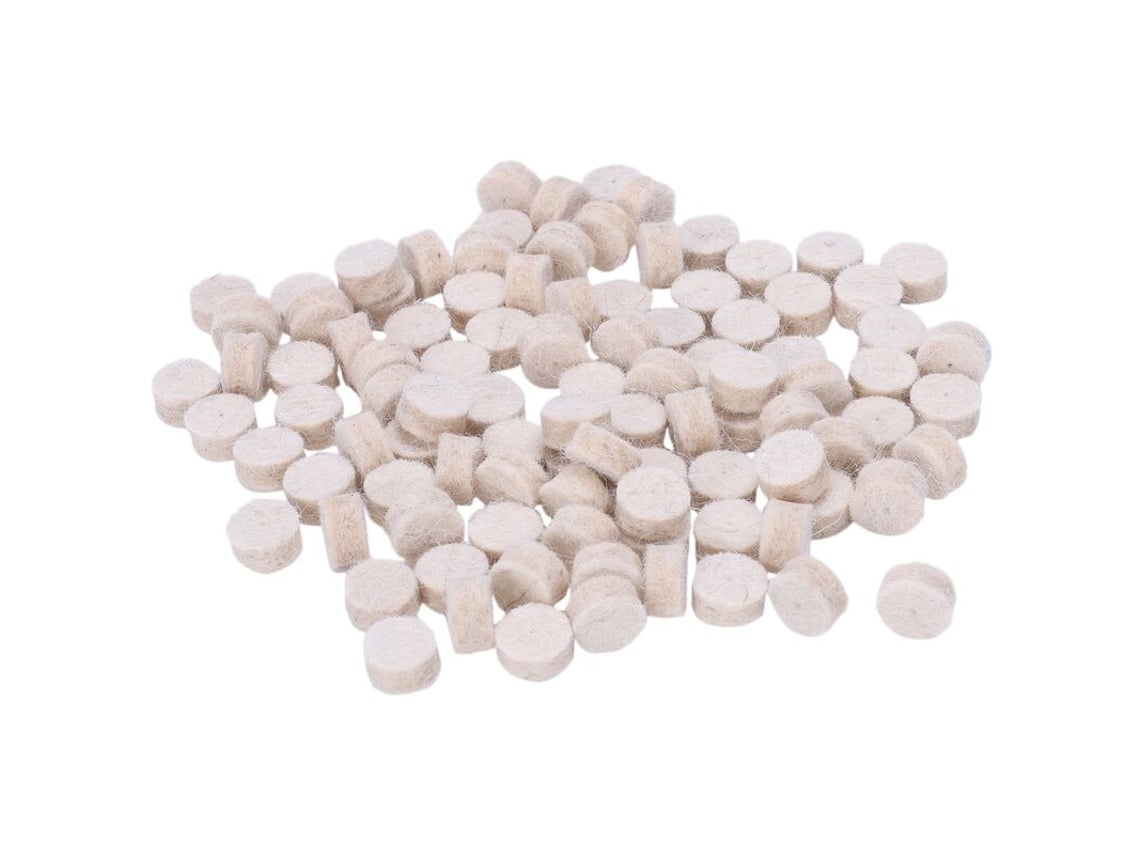Conjunto de 100 Rodas Redondas Feltro Lã para Polimento+ 2 Hastes Ferramenta Rotativa BRILVIBERA