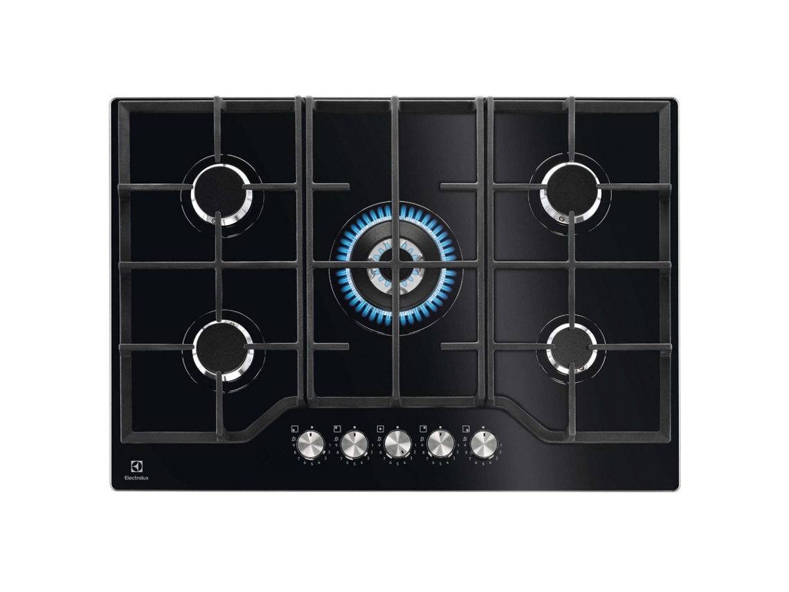 Placa a Gás ELECTROLUX KGG75362K (Gás Butano-Propano sem Injetores Adicionais - 75 cm - Preto)
