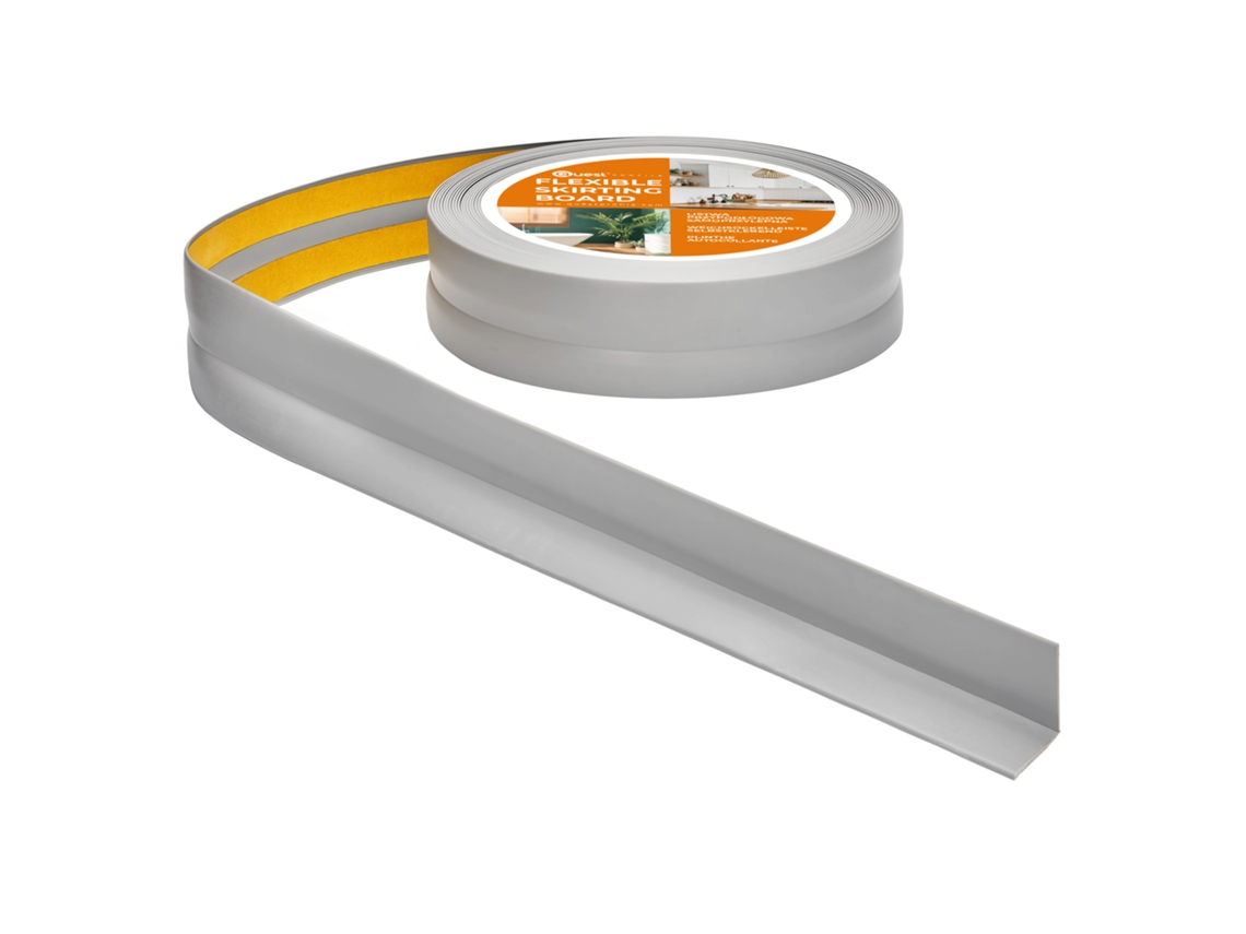 Rodapé Pvc 25x25 Mm Autoadesivo Flexível, 5 M, Cinzento