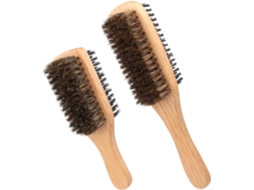 Escova De Cerdas Javali Dupla Face Doitool 2 Peças Para Homens, Escova Para Barba E Cabelo Limpeza