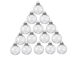 Conjunto De 15 Bolas De Natal Redondas E Transparentes, Para Encher E Decorar Sua Árvore De Natal. Feitas De Plástico. Hengjian
