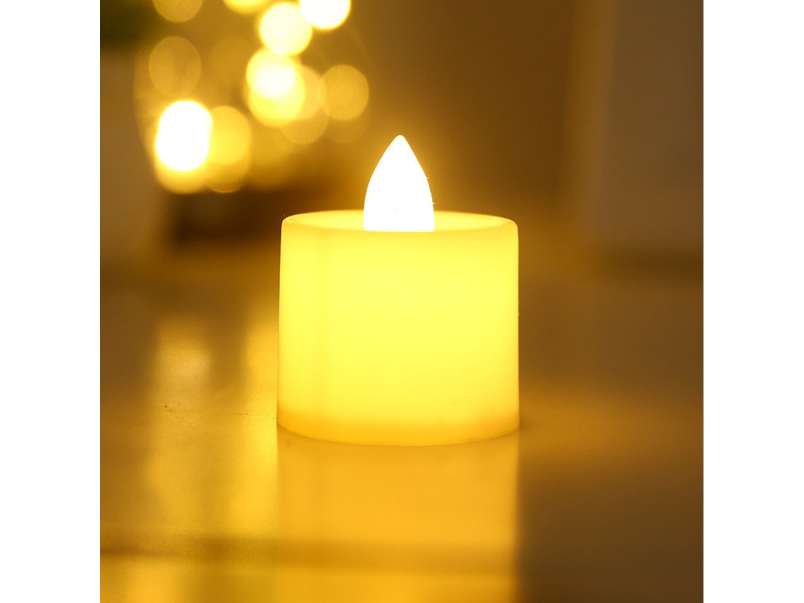 (24 Velas Redondas Com Luz Quente) Velas Led Sem Chama, Suporte Eletrônico Para Velas Alimentado Por Bateria, Adequado Para Uso Interno.