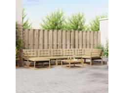 Vidaxl Conjunto De Sofás Para Exterior 8 Unid. Branco E Bege