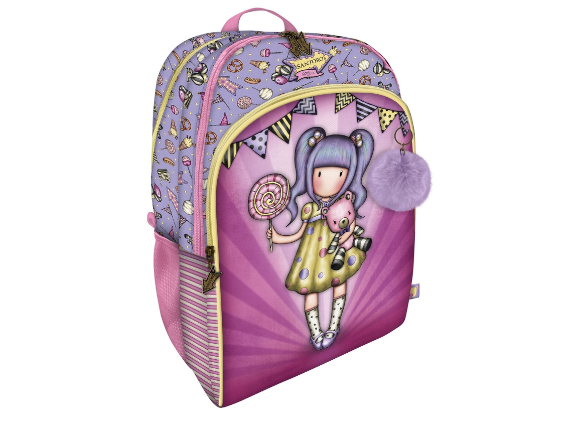 Mochila Escolar GORJUSS First Prize Lilás 34.5 x 43.5 x 22 cm