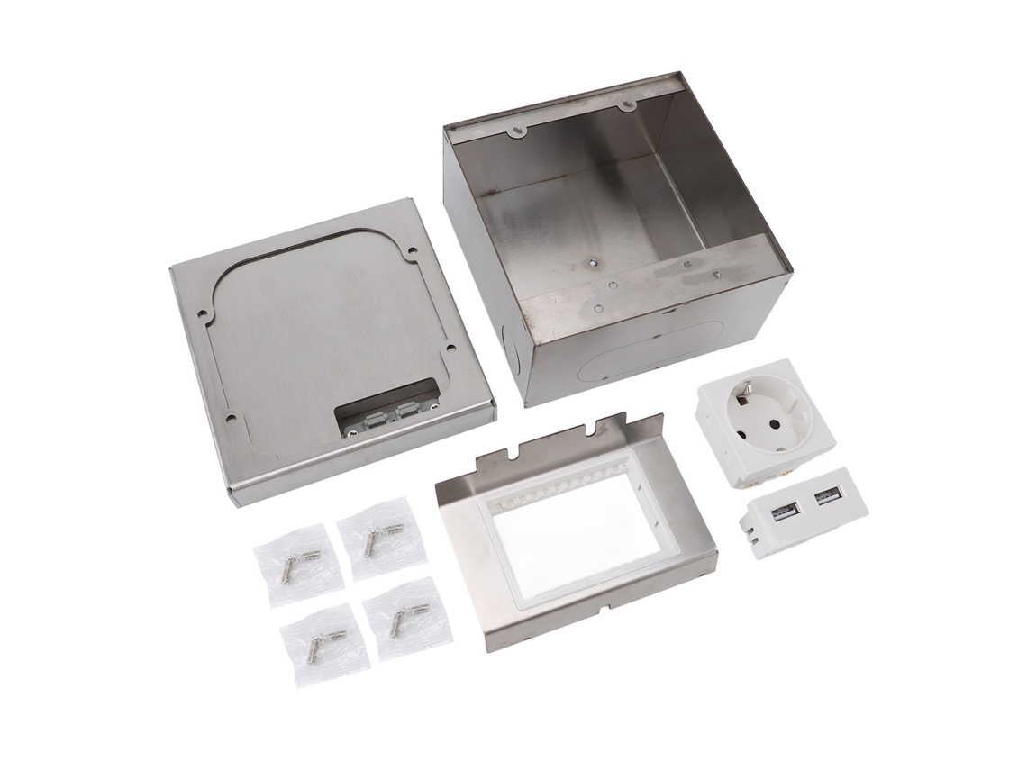 Primeiramente fotografado, oculto no Chão Inox Ip44, embutido em Prova D'água para pisos de concreto e mármore.