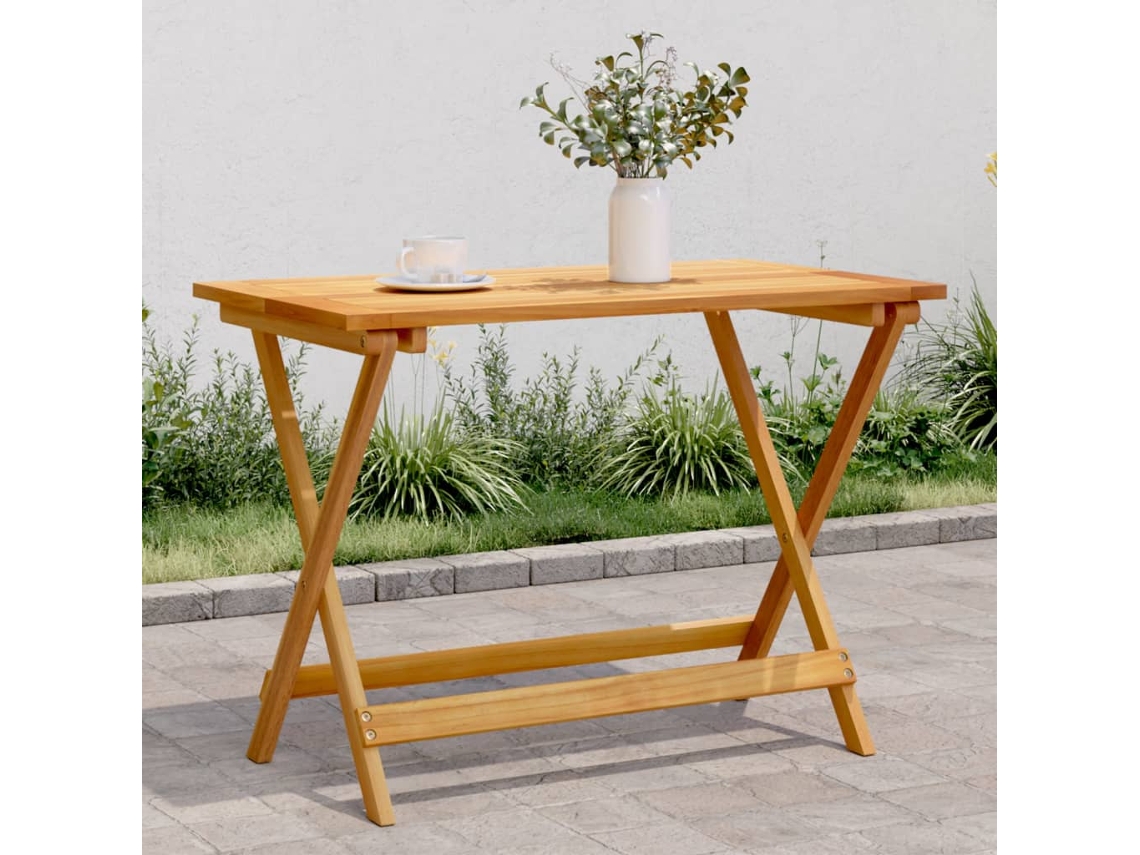 Vidaxl Mesa De Jardim Dobrável 90x52,5x65 Cm Madeira De Acácia Maciça
