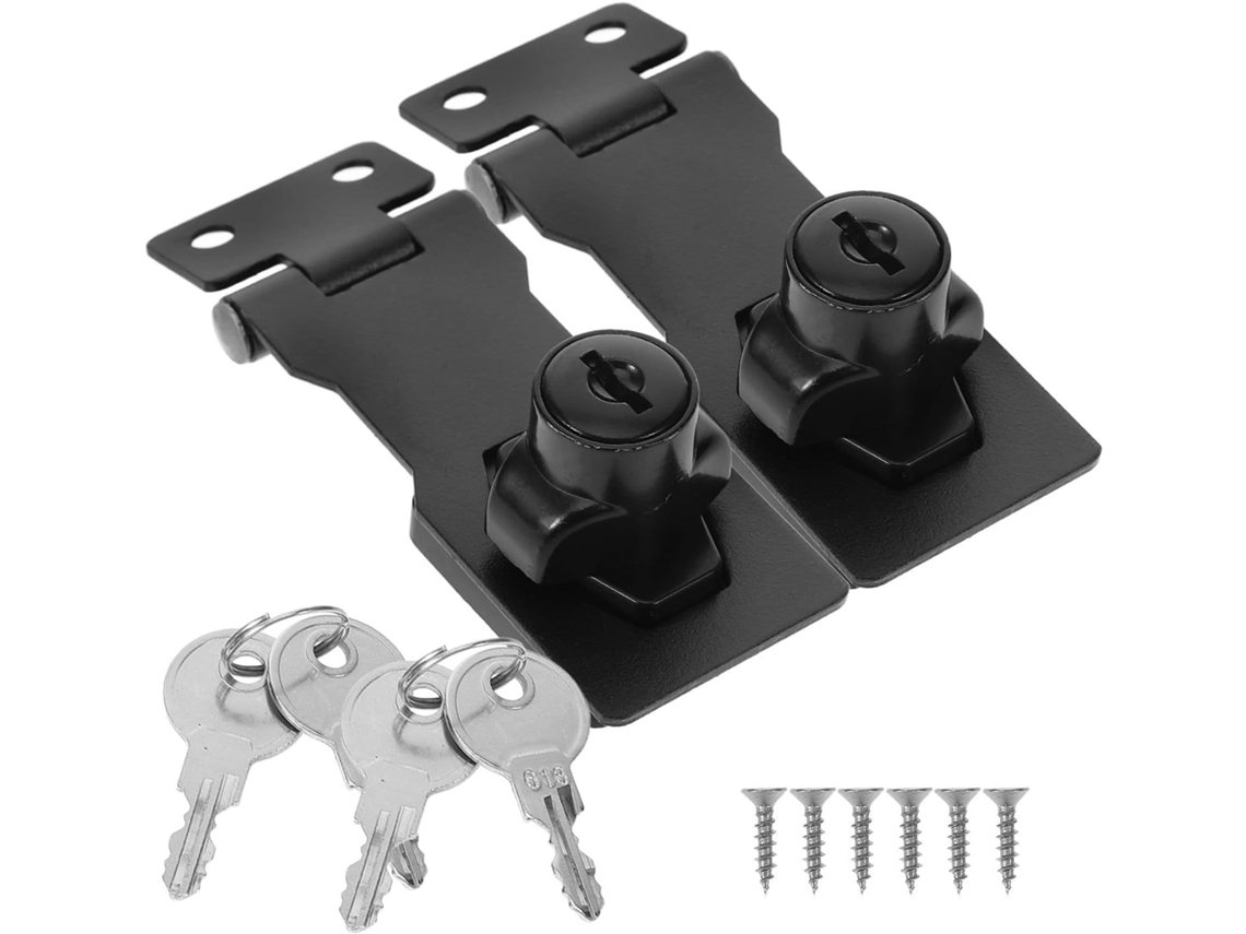Conjunto de 2 suportes de aço inoxidável preto para armários e