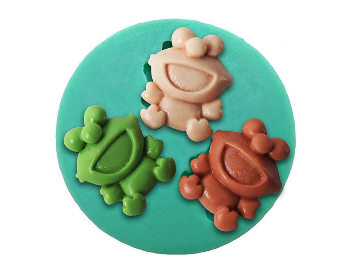 F0571qw3d Molde Fofo Para Sapo, Ideal Para Decoração De Bolos, Doces E Confeitaria. Fácil De Limpar.