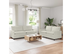 Vidaxl Conjunto De Sofás 2 Unid. Creme Veludo
