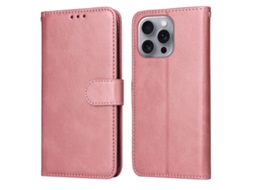 Capa Flip De Couro Para Iphone 16 Pro Max - Textura De Bezerro Clássica