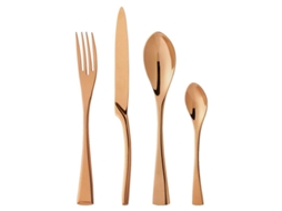 2026 conjunto de Talheres de Aço Inoxidável 4 Peças Polido Espelho Design Moderno Cor Ouro Rosa