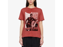 Rockinstone They Live Movie Cop And Car Heather Red Adult T-shirt Size:l