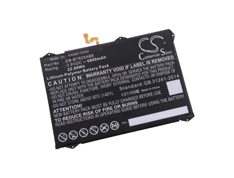 VHBW Li-Polymer Bateria 6000Mah 3.8V para Tablet Samsung Galaxy Tab S3 9.7 S3 9.7 Xlte Sm-T820 Sm-T825 Sm-T825C,