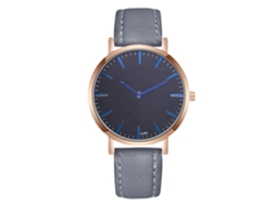 Relógio Masculino de Negócio com Pulseira de Couro Pu Movimento de Quartzo Cinza