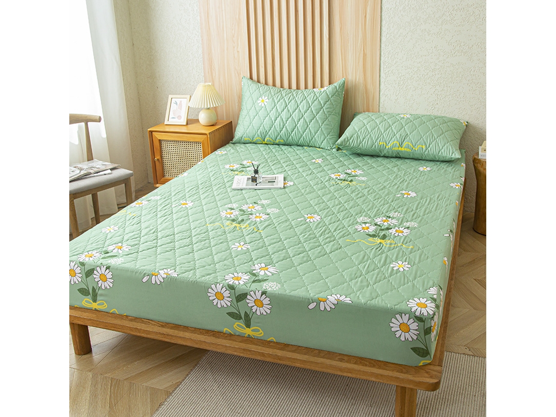 Protetor De Colchão Impermeável Czhhmart( Fitted Sheet) 200cmx220cm (com Par De Fronhas) Margarida