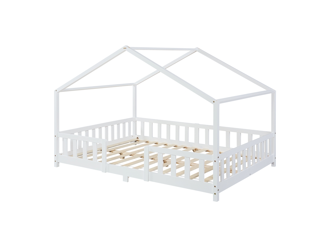 Cama de Criança Treviolo Forma de Casa Pinho 140X200 Cm Branco Mate [EN.CASA]