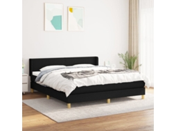 Vidaxl Cama Com Molas/colchão 160x200 Cm Tecido Preto