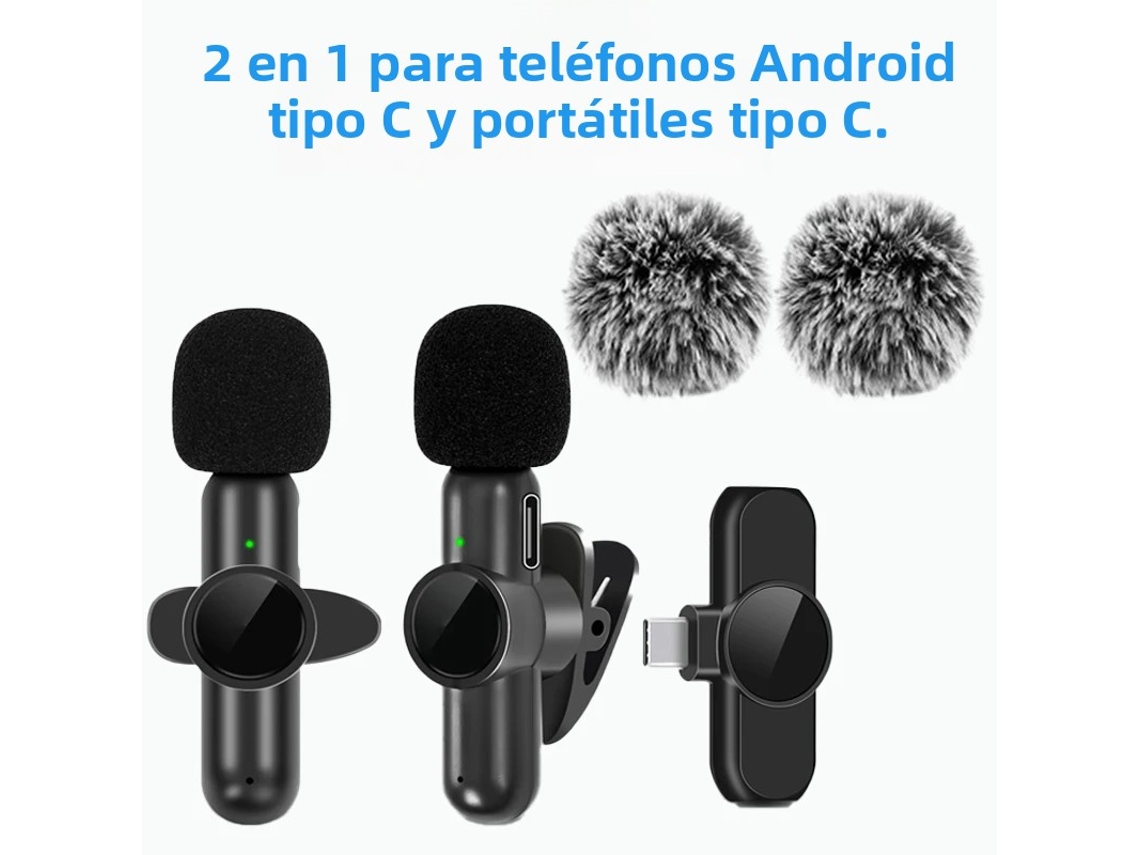 (dois Conjuntos Type-c) Microfones De Lapela Sem Fio 2.4g Com Cancelamento De Ruído, Compatíveis Com Vários Dispositivos.