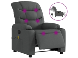 Electric Massage Recliner Chair, Electric Massage Recliner Chairs Vidaxl Cinzeto Tecido
