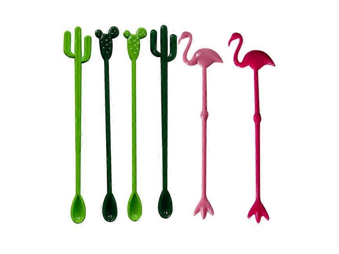 30 Palitos Decorativos Para Coquetéis, Reutilizáveis, Com Flamingo, Cacto E Baleia, 8 Polegadas