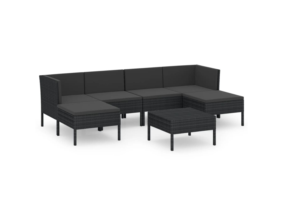 Garden Lounge Set, Garden Lounge Sets Vidaxl Preto Rattan / Vime (n/a)