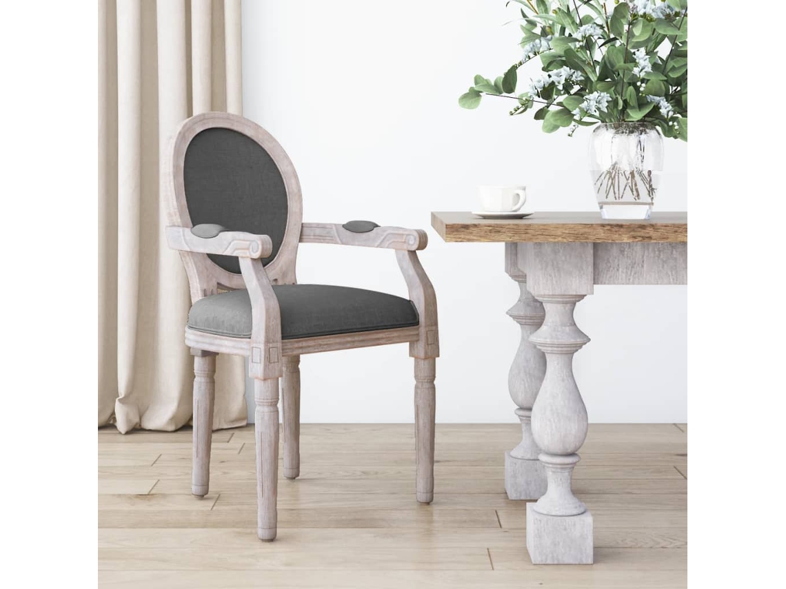 Vidaxl Cadeira De Jantar 54x56x96,5 Cm Tecido Cinzento-escuro
