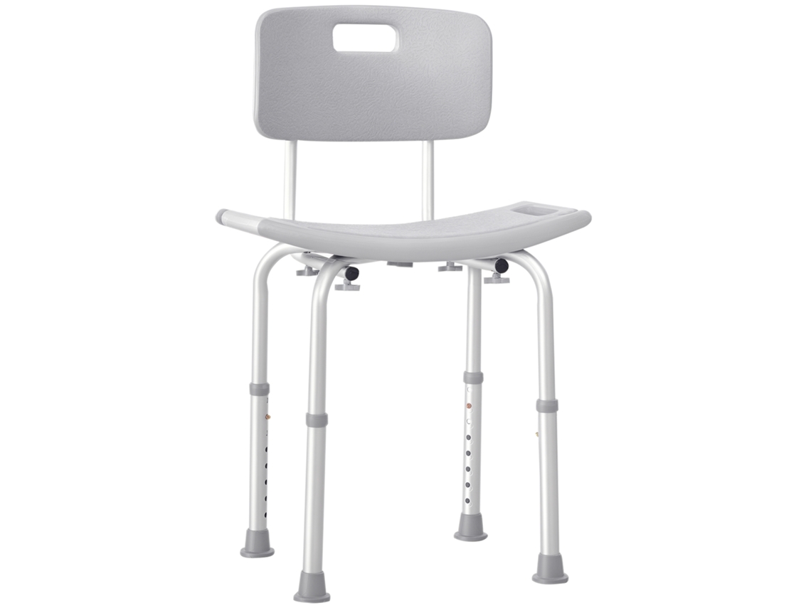 Cadeira de banheiro ajustável, alumínio e plástico, 71-88cm, pés antiderrapantes S/MARCA