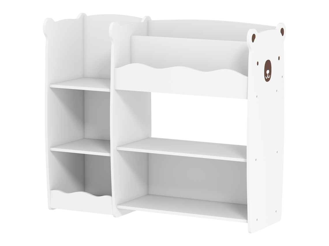 Prateleira Infantil para Brinquedos S/MARCA com compartimentos abertos e design de ursinho