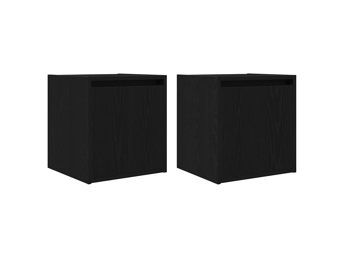 Wall-mounted Bedside Cabinet, Wall-mounted Bedside Cabinets Vidaxl Preto Madeira Processada (n/a)