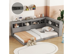 Sofá Cama BTFORUS 90x200 cm com Tomada Elétrica e 2 Portas USB