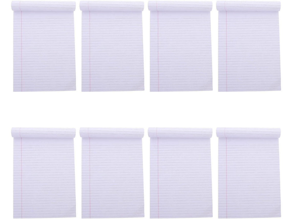 Bloco-notas Jurídicas Ligné A5 8 Peças 400 Folhas Destacáveis Papel Branco Carnet Profissional Portátil Para