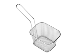 Cesto de fritura mini de metal prata para servir batatas fritas e petiscos ferramenta de cozinha S/MARCA