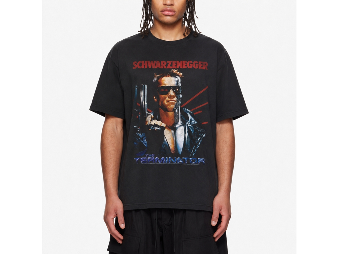 Rockinstone Terminator Schwarzinator Black Adult T-shirt Size:s